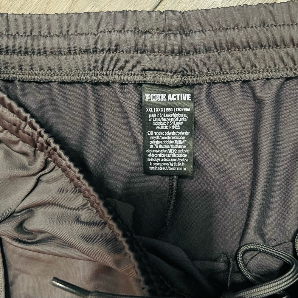 Victoria’s Secret PINK Women's Active Sz XXL Gray Track Pants Logo Zip Ankles - Picture 3 of 7